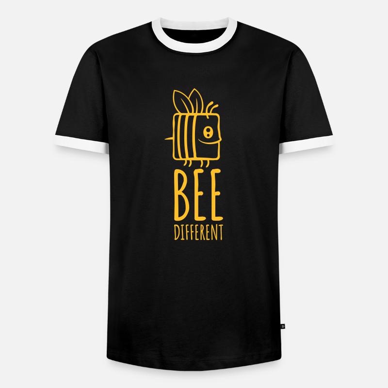 bee different saying quote - Men's Ringer Shirt - black/white