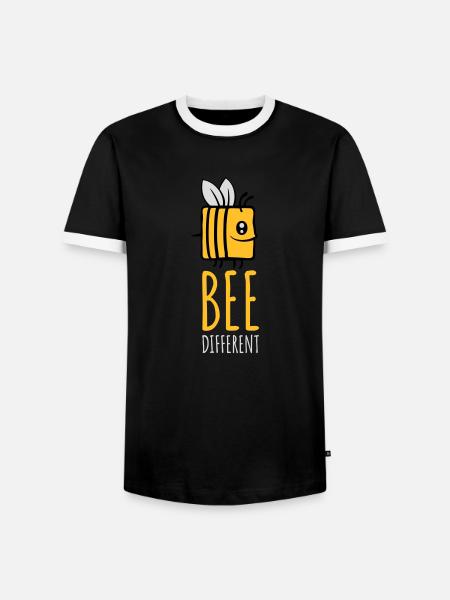 bee different Spruch Quote - Men's Ringer Shirt - black/white