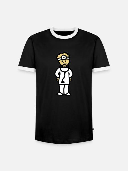 Læge: 3 - Herre kontrast-T-shirt - sort/hvid