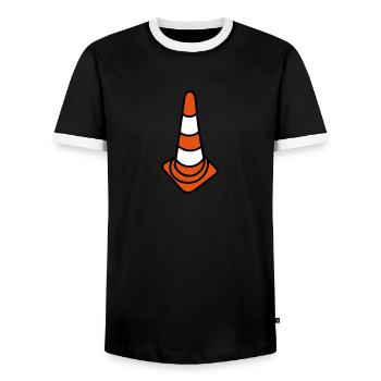 Pilone - Männer Kontrast-T-Shirt - Schwarz/Weiß - Vorne - AI Model Female 172 light (172cm) & AI Model Male 178 light (178cm)