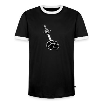 Ekulibur - T-shirt contrasté Homme - noir/blanc - Devant - AI Model Female 172 light (172cm) & AI Model Male 178 light (178cm)