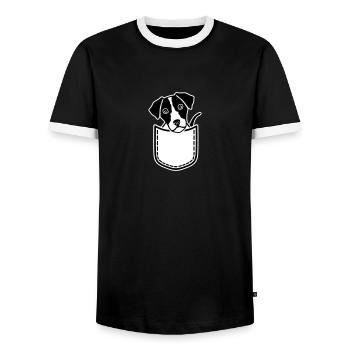 Jack Russell - Männer Kontrast-T-Shirt - Schwarz/Weiß - Vorne - AI Model Female 172 light (172cm) & AI Model Male 178 light (178cm)