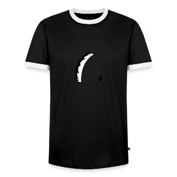 Paraglider Death Spiral - Men's Ringer Shirt - black/white - Front - AI Model Female 172 light (172cm) & AI Model Male 178 light (178cm)