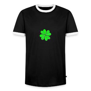 Kleeblatt - Männer Kontrast-T-Shirt - Schwarz/Weiß - Vorne - AI Model Female 172 light (172cm) & AI Model Male 178 light (178cm)