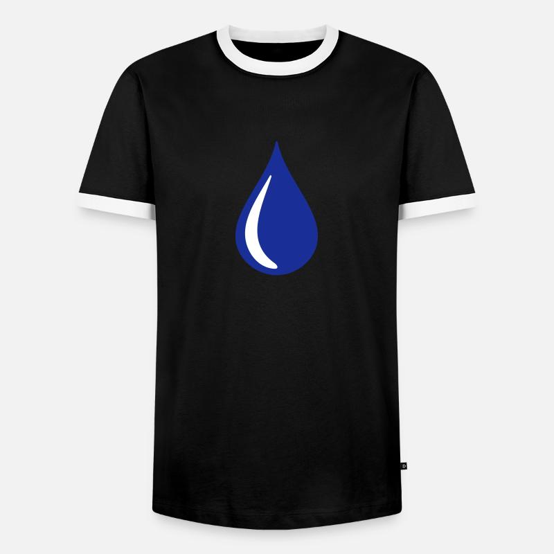 Träne - Männer Kontrast-T-Shirt - Schwarz/Weiß