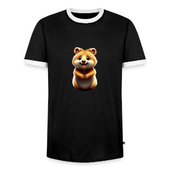 Quokka - Männer Kontrast-T-Shirt - Schwarz/Weiß - Vorne - AI Model Female 172 light (172cm) & AI Model Male 178 light (178cm)