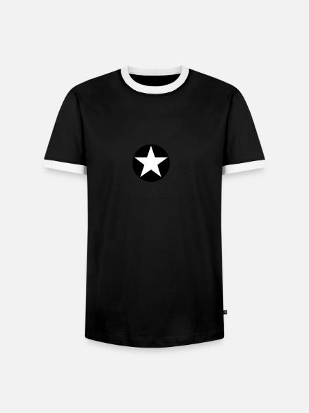 SternKreis 2col - Männer Kontrast-T-Shirt - Schwarz/Weiß