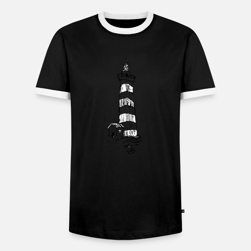 Lighthouse on the hill - Men's Ringer Shirt - black/white