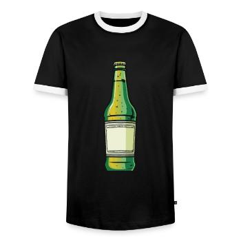 bouteille de bière icône de consommation de bière - T-shirt contrasté Homme - noir/blanc - Devant - AI Model Female 172 light (172cm) & AI Model Male 178 light (178cm)