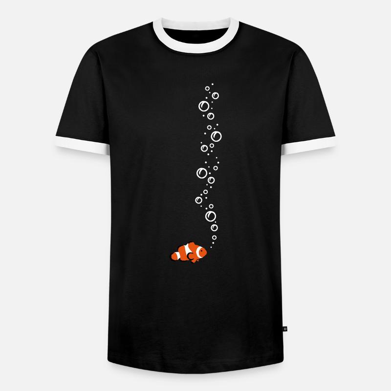 Clownfisch with bubbles - Men's Ringer Shirt - black/white