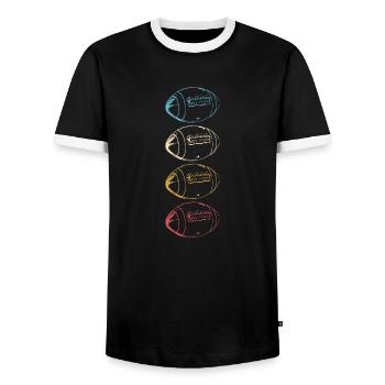 American Football American Vector Pride - T-shirt contrasté Homme - noir/blanc - Devant - AI Model Female 172 light (172cm) & AI Model Male 178 light (178cm)