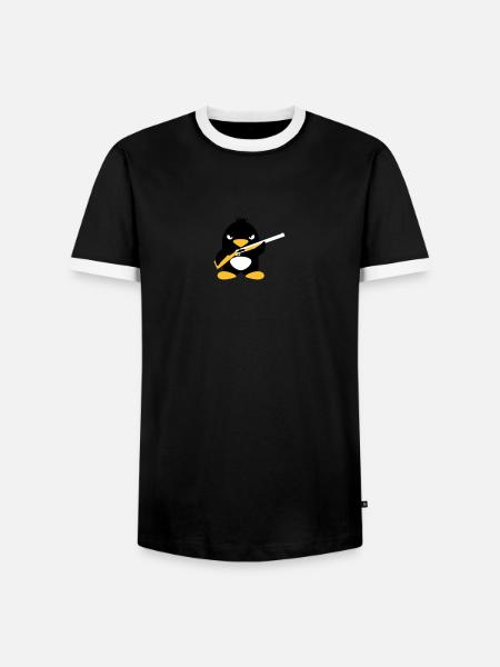 Shotgun Penguin - Men's Ringer Shirt - black/white
