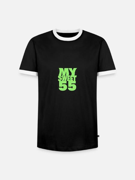 Süß 55 - Männer Kontrast-T-Shirt - Schwarz/Weiß