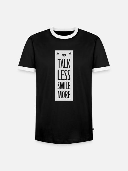 talk less smile more - Men's Ringer Shirt - black/white