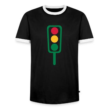 Ampel - Männer Kontrast-T-Shirt - Schwarz/Weiß - Vorne - AI Model Female 172 light (172cm) & AI Model Male 178 light (178cm)