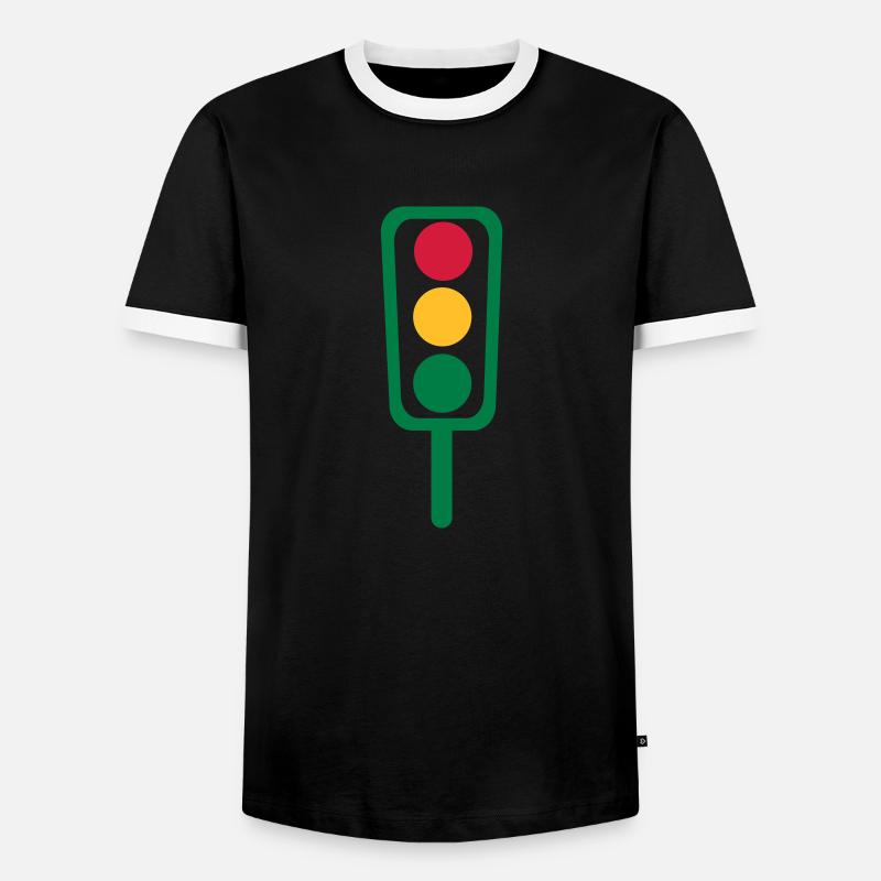 Traffic light - Men's Ringer Shirt - black/white