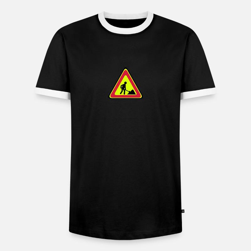 Panel Arbeits Mann pelle1 - Männer Kontrast-T-Shirt - Schwarz/Weiß