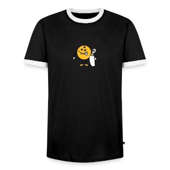 Funny Bowling Friends - T-shirt contrasté Homme - noir/blanc - Devant - AI Model Female 172 light (172cm) & AI Model Male 178 light (178cm)