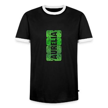 Vorname Aurelia - Männer Kontrast-T-Shirt - Schwarz/Weiß - Vorne - AI Model Female 172 light (172cm) & AI Model Male 178 light (178cm)
