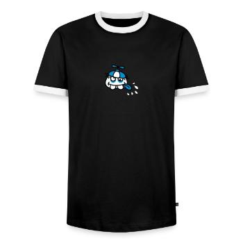 Funny Crazy Stupid Face - Men's Ringer Shirt - black/white - Front - AI Model Female 172 light (172cm) & AI Model Male 178 light (178cm)