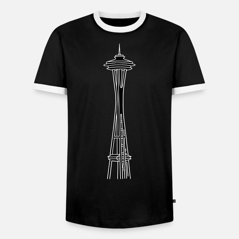 Space Needle in Seattle 2 - Men's Ringer Shirt - black/white