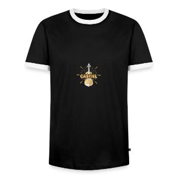 Violinist Castiel - Männer Kontrast-T-Shirt - Schwarz/Weiß - Vorne - AI Model Female 172 light (172cm) & AI Model Male 178 light (178cm)
