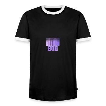2011 - Men's Ringer Shirt - black/white - Front - AI Model Female 172 light (172cm) & AI Model Male 178 light (178cm)