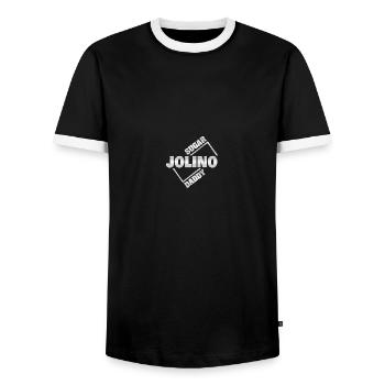 Cadeau pour Jolino - T-shirt contrasté Homme - noir/blanc - Devant - AI Model Female 172 light (172cm) & AI Model Male 178 light (178cm)