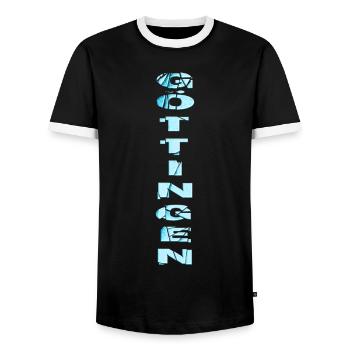 Göttingen Germany City Font Skyline Home - Men's Ringer Shirt - black/white - Front - AI Model Female 172 light (172cm) & AI Model Male 178 light (178cm)