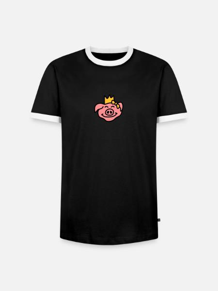 Pricess Pig Head - T-shirt contrasté Homme - noir/blanc
