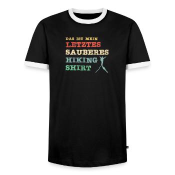 C’est ma dernière chemise de randonnée propre - T-shirt contrasté Homme - noir/blanc - Devant - AI Model Female 172 light (172cm) & AI Model Male 178 light (178cm)
