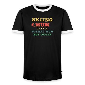 Maman skieuse - comme une maman normale mais plus cool - T-shirt contrasté Homme - noir/blanc - Devant - AI Model Female 172 light (172cm) & AI Model Male 178 light (178cm)