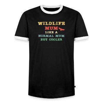 Wildlife Mum - like a normal Mum but cooler! - Männer Kontrast-T-Shirt - Schwarz/Weiß - Vorne - AI Model Female 172 light (172cm) & AI Model Male 178 light (178cm)