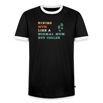Hiking Mum - like a normal Mum but cooler - Männer Kontrast-T-Shirt - Schwarz/Weiß - Vorne - AI Model Female 172 light (172cm) & AI Model Male 178 light (178cm)