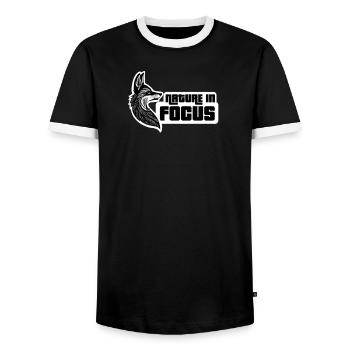 Nature in focus - Männer Kontrast-T-Shirt - Schwarz/Weiß - Vorne - AI Model Female 172 light (172cm) & AI Model Male 178 light (178cm)