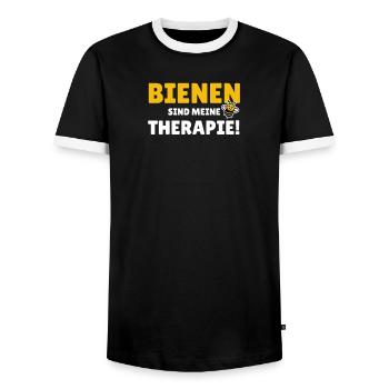 Bienen sind meine Therapie - Männer Kontrast-T-Shirt - Schwarz/Weiß - Vorne - AI Model Female 172 light (172cm) & AI Model Male 178 light (178cm)