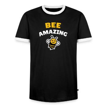 Abeille incroyable - T-shirt contrasté Homme - noir/blanc - Devant - AI Model Female 172 light (172cm) & AI Model Male 178 light (178cm)