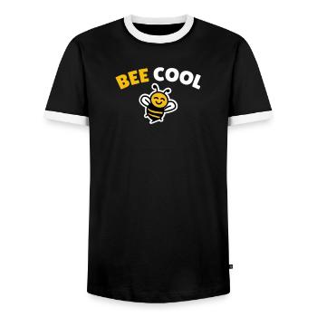 Bee cool - T-shirt contrasté Homme - noir/blanc - Devant - AI Model Female 172 light (172cm) & AI Model Male 178 light (178cm)