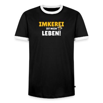 Imkerei ist mein Leben - Männer Kontrast-T-Shirt - Schwarz/Weiß - Vorne - AI Model Female 172 light (172cm) & AI Model Male 178 light (178cm)
