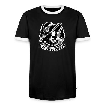 Forest Whisperer - Men's Ringer Shirt - black/white - Front - AI Model Female 172 light (172cm) & AI Model Male 178 light (178cm)