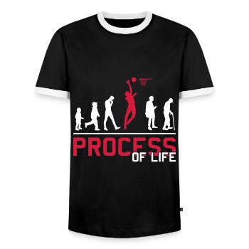 Basketball Prozess des Lebens Basketball - Männer Kontrast-T-Shirt - Schwarz/Weiß - Vorne - AI Model Female 172 light (172cm) & AI Model Male 178 light (178cm)