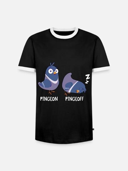 Pingeon Pingeoff - Männer Kontrast-T-Shirt - Schwarz/Weiß