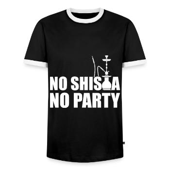 Keine Shisha Keine Party - Männer Kontrast-T-Shirt - Schwarz/Weiß - Vorne - AI Model Female 172 light (172cm) & AI Model Male 178 light (178cm)