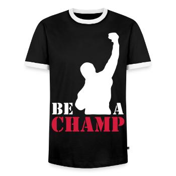 rocky_champ - Männer Kontrast-T-Shirt - Schwarz/Weiß - Vorne - AI Model Female 172 light (172cm) & AI Model Male 178 light (178cm)