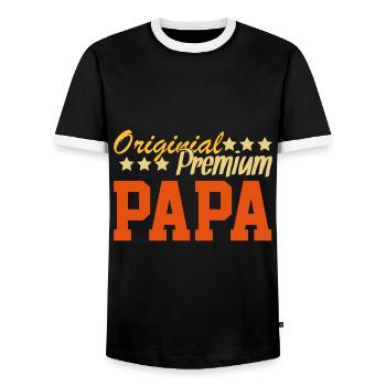 Fête des pères de père - T-shirt contrasté Homme - noir/blanc - Devant - AI Model Female 172 light (172cm) & AI Model Male 178 light (178cm)