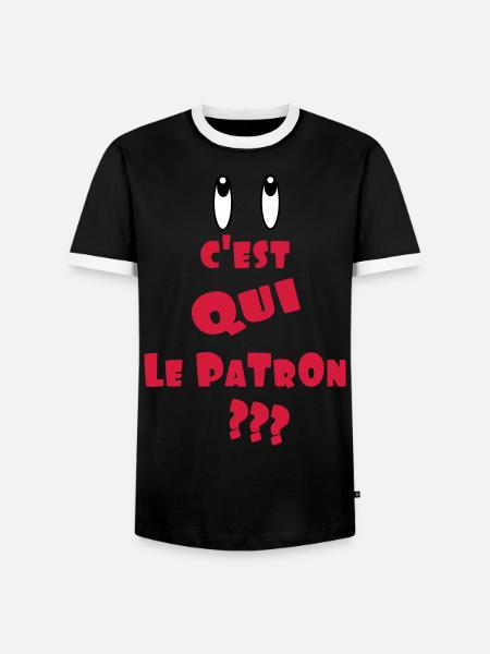 LE PATRON - T-shirt contrasté Homme - noir/blanc