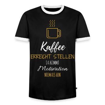 Kaffee Motivation Lustig Büro Geschenk Idee - Männer Kontrast-T-Shirt - Schwarz/Weiß - Vorne - AI Model Female 172 light (172cm) & AI Model Male 178 light (178cm)