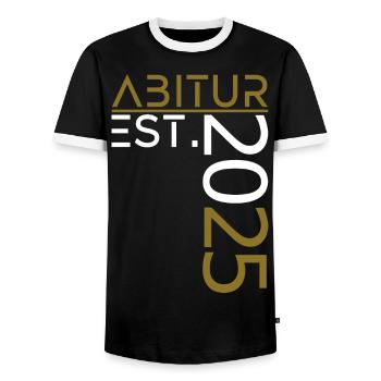 Abitur Est. 2025 - Männer Kontrast-T-Shirt - Schwarz/Weiß - Vorne - AI Model Female 172 light (172cm) & AI Model Male 178 light (178cm)
