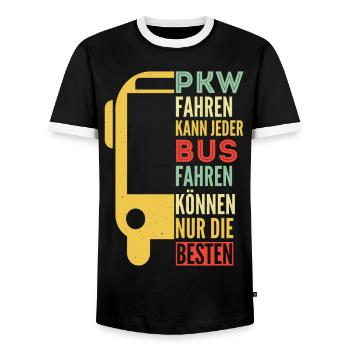 Busfahrer Omnibus Reisebus Geschenk Spruch - Männer Kontrast-T-Shirt - Schwarz/Weiß - Vorne - AI Model Female 172 light (172cm) & AI Model Male 178 light (178cm)