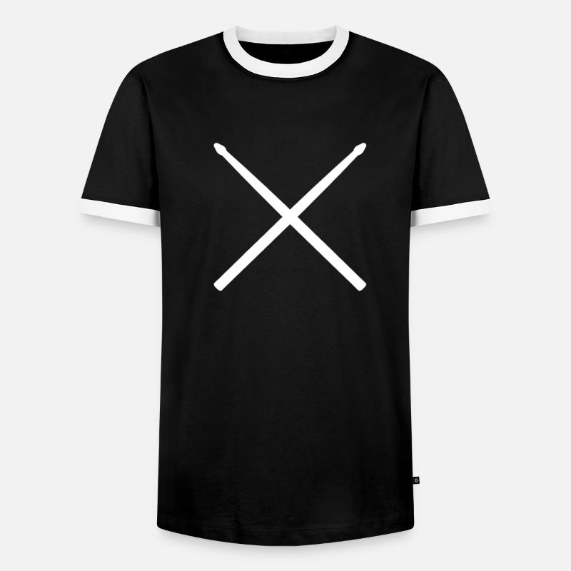 Drum sticks - Men's Ringer Shirt - black/white